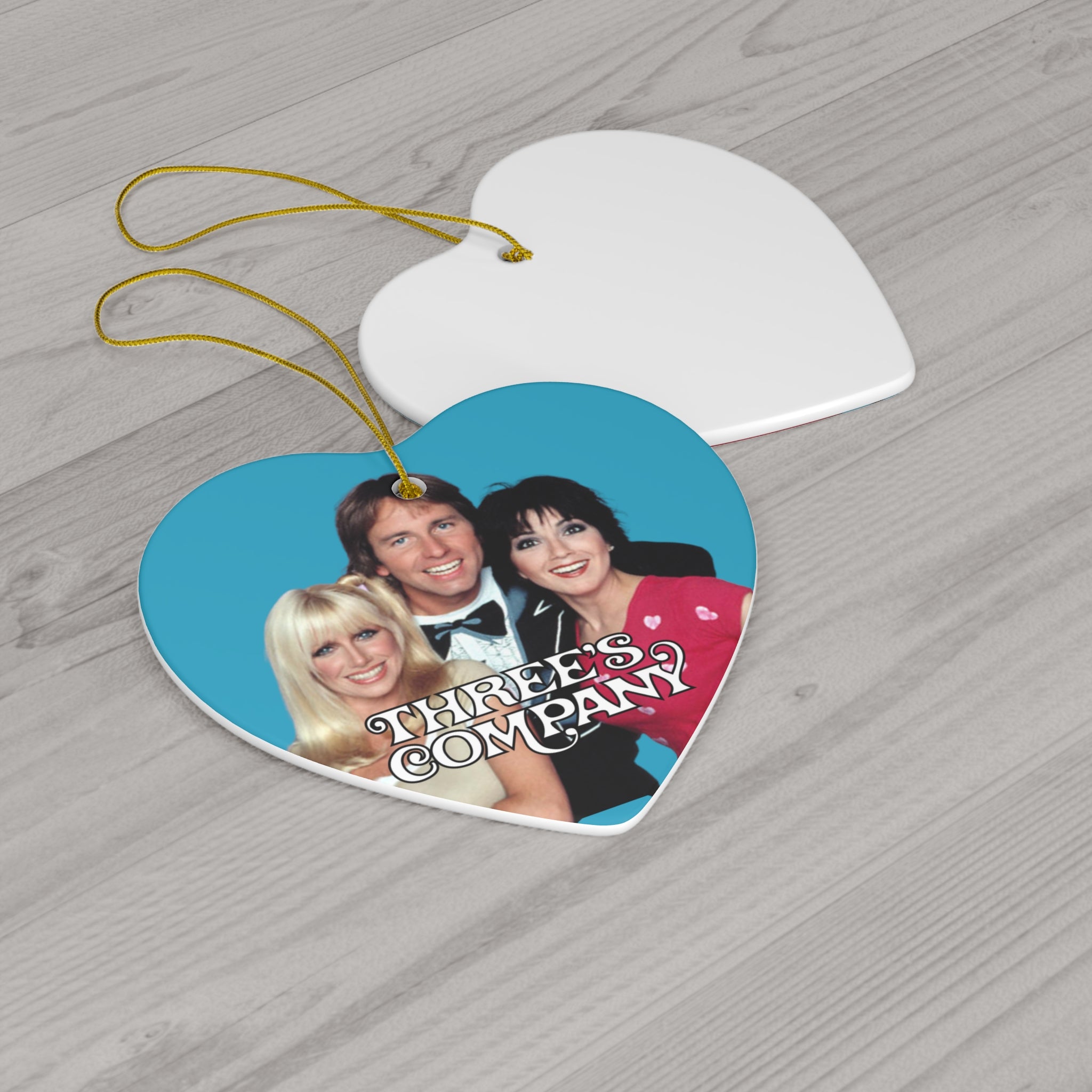 Three's Company 70's TV Show- Ceramic Ornament, 4 Shapes - Creations by Chris and Carlos
